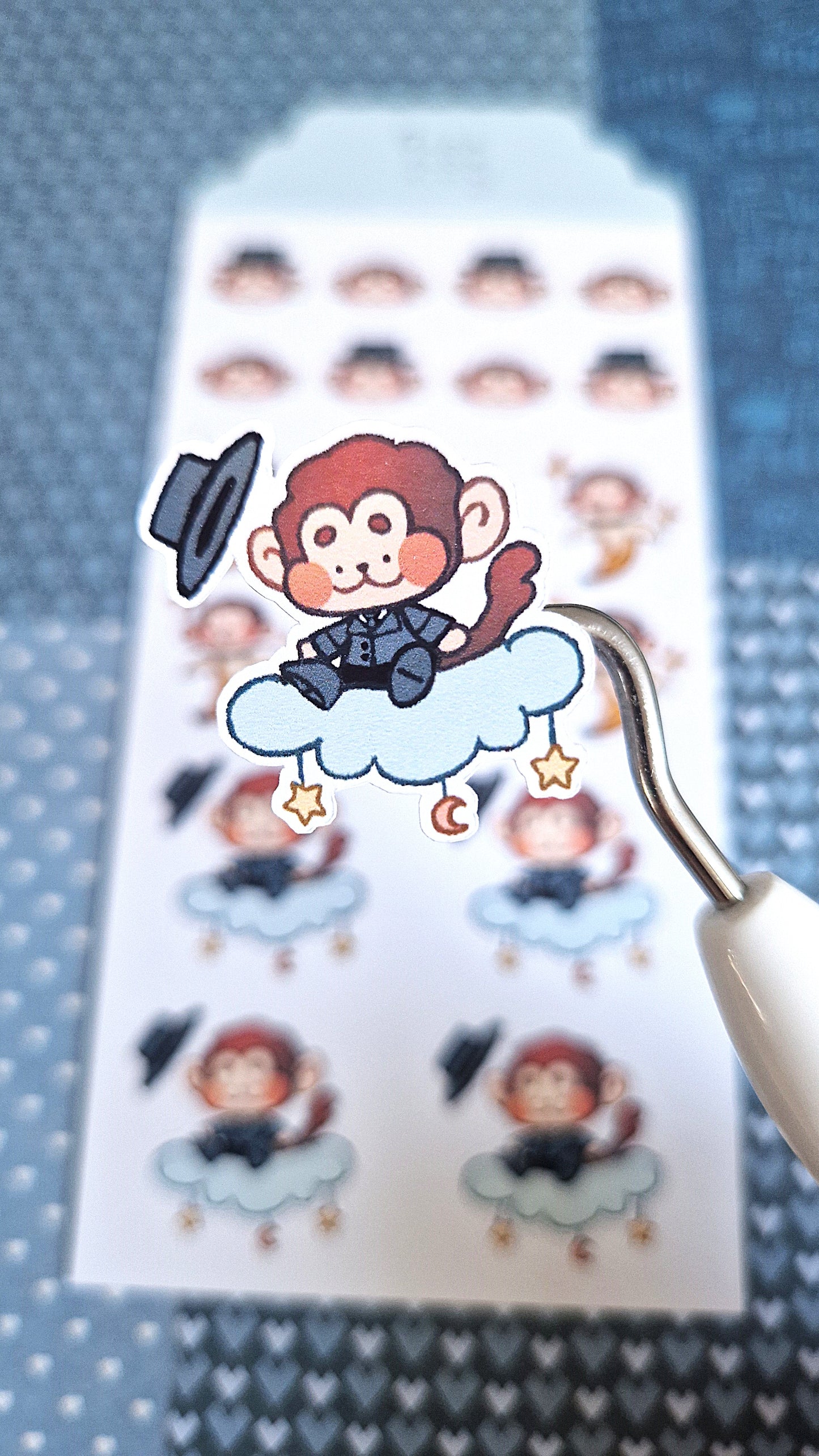 T3 [Monkee'sFinest] Monkee - Handmade Stickerbogen Stickersheet Set