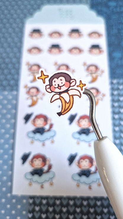 T3 [Monkee'sFinest] Monkee - Handmade Stickerbogen Stickersheet Set