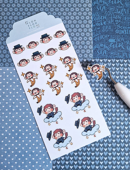 T3 [Monkee'sFinest] Monkee - Handmade Stickerbogen Stickersheet Set
