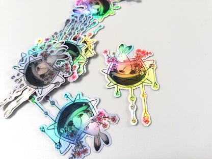 [Monkee'sFinest] No. 3 Space Carrotics - Handmade holografischer Einzel Aufkleber