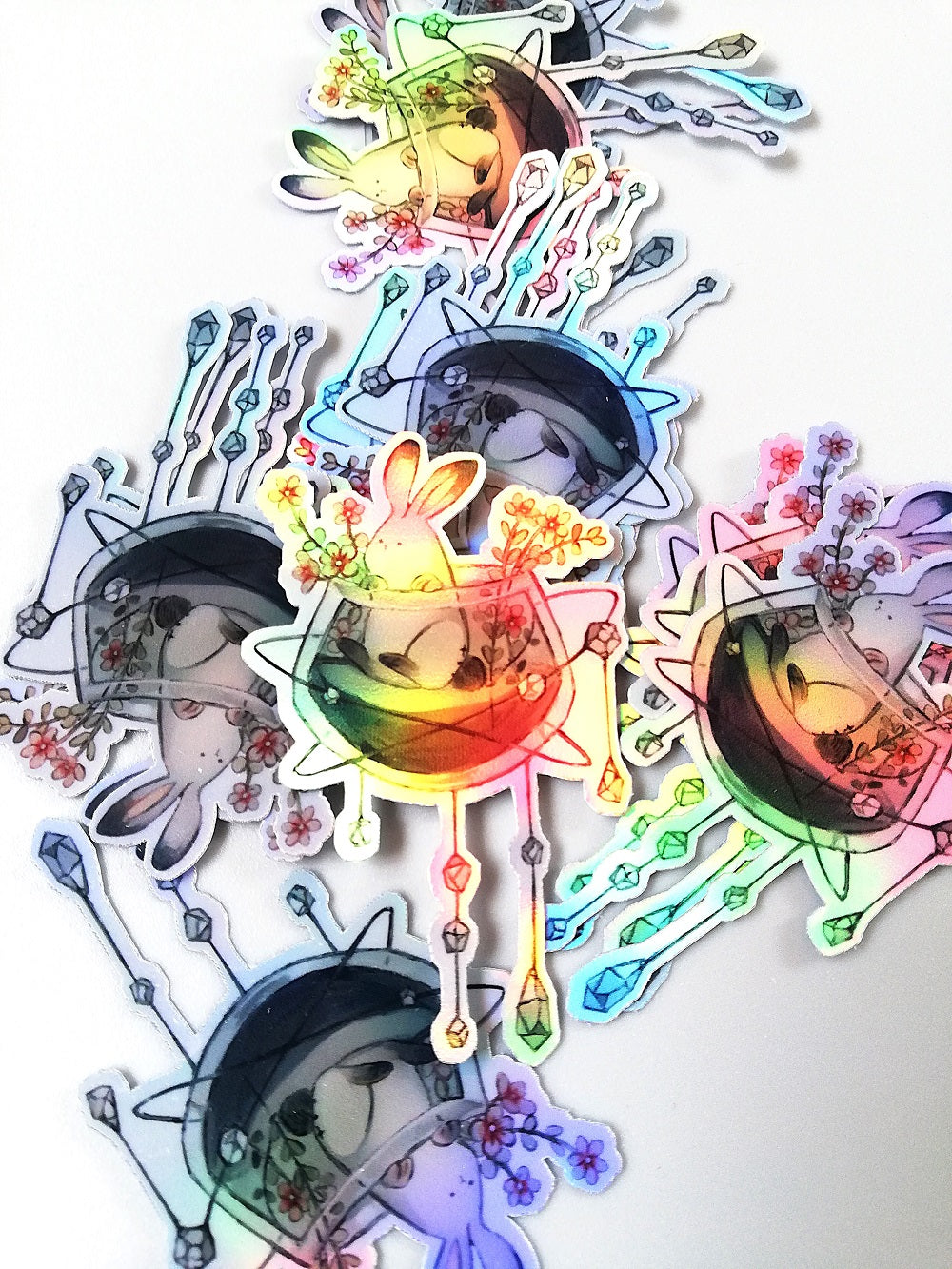 [Monkee'sFinest] No. 3 Space Carrotics - Handmade holografischer Einzel Aufkleber