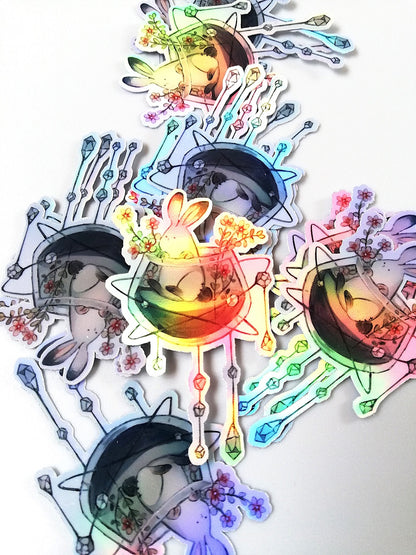 [Monkee'sFinest] No. 3 Space Carrotics - Handmade holografischer Einzel Aufkleber