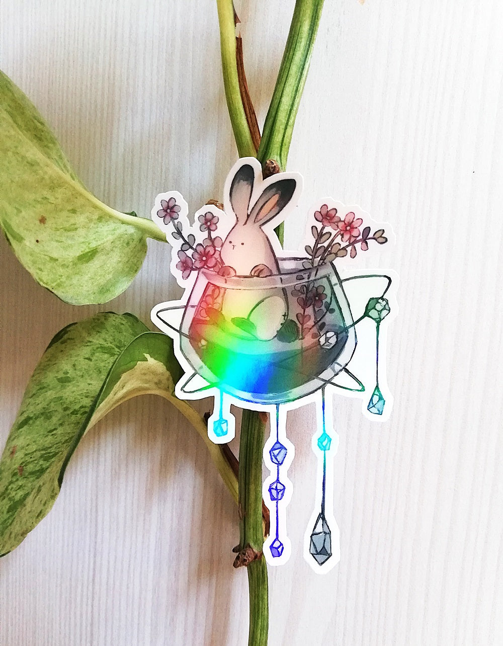 [Monkee'sFinest] No. 3 Space Carrotics - Handmade holografischer Einzel Aufkleber