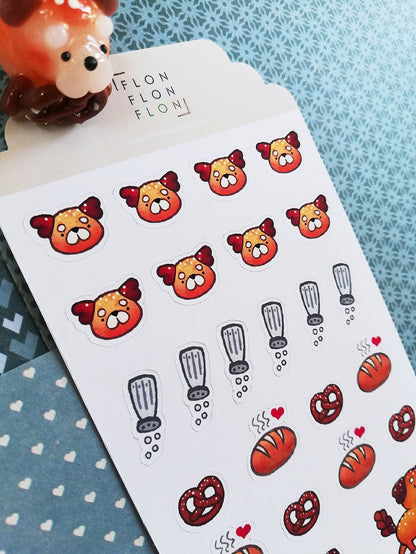 T2 [Monkee'sFinest] Bread Crumble - Handmade Stickerbogen Stickersheet Set