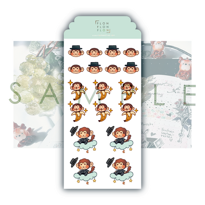 T3 [Monkee'sFinest] Monkee - Handmade Stickerbogen Stickersheet Set