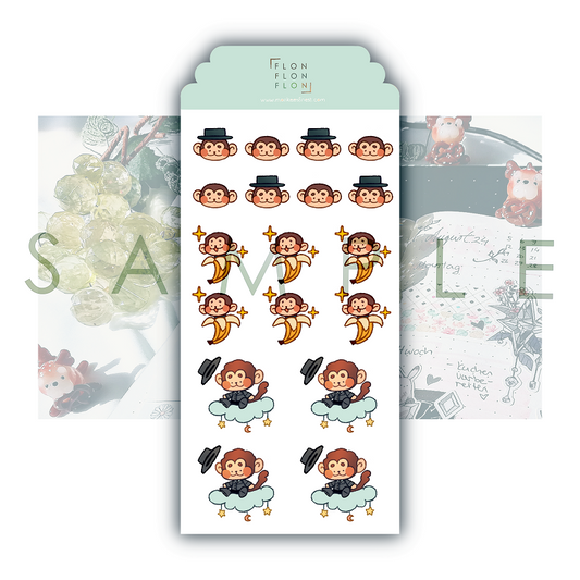 T3 [Monkee'sFinest] Monkee - Handmade Stickerbogen Stickersheet Set